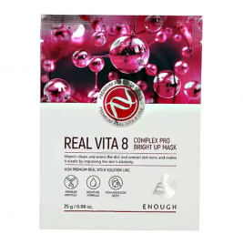 Enough Маска тканевая с витаминами для сияния кожи - Real vita 8 complex pro bright up mask, 25мл
