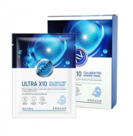 Enough Маска тканевая с коллагеном - Premium ultra X10 collagen pro marine mask, 10*25мл