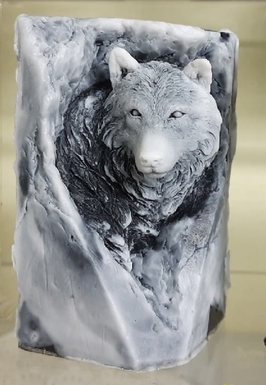 Мыло сувенирное шунгитовое "Волк в скале" фото 1