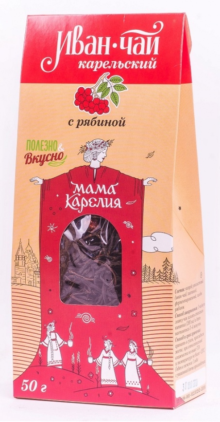 Напиток чайный "Иван-чай Карельский" с ягодами рябины красной 50 г карт. пакет, фото 2
