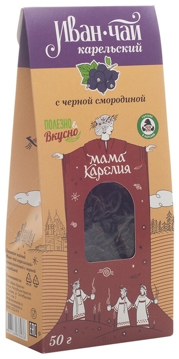 Напиток чайный "Иван-чай Карельский" с ягодами черной смородины 50 г карт. пакет, фото 1